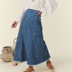 SPELL MUSE DENIM MAXI SKIRT Size Small EUC